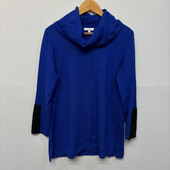 Tyler Boe Women Cowl Neck Pullover Sweater Size Medium Blue C041 -15 - Picture 1 of 16